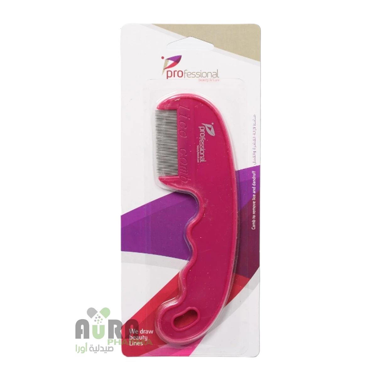 مشط مزيل للقشرة والقمل بروفيشنال بمقبض مريح