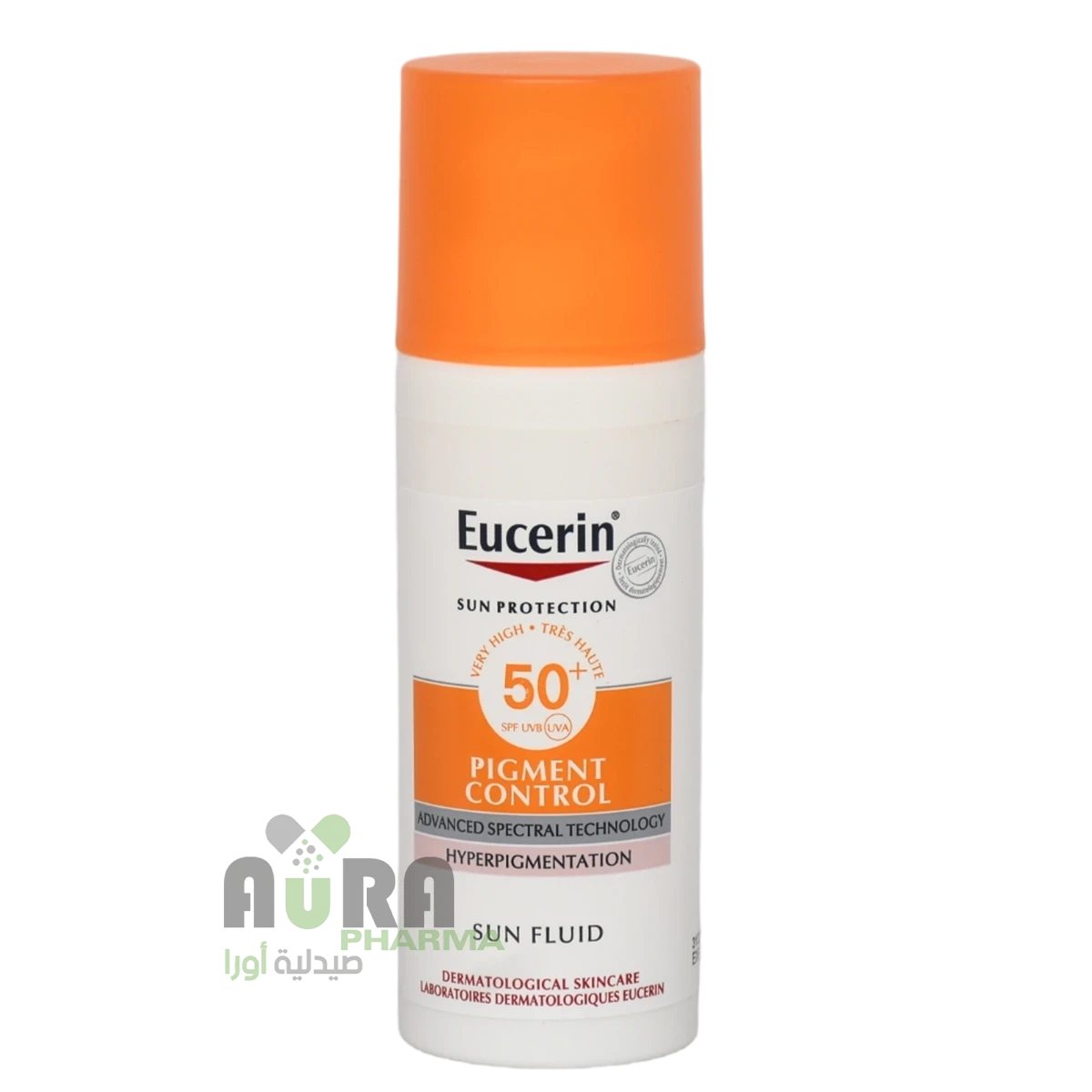 سائل الحماية من الشمس مع التحكم في التصبغ مع عامل وقاية من الشمس SPF 50+‎ من Eucerin (50 مل)