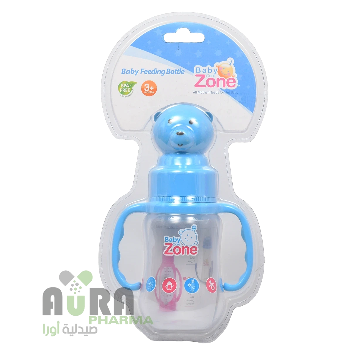 بيبي زون رضاعة 250مل بيدين غطاء دب 8515