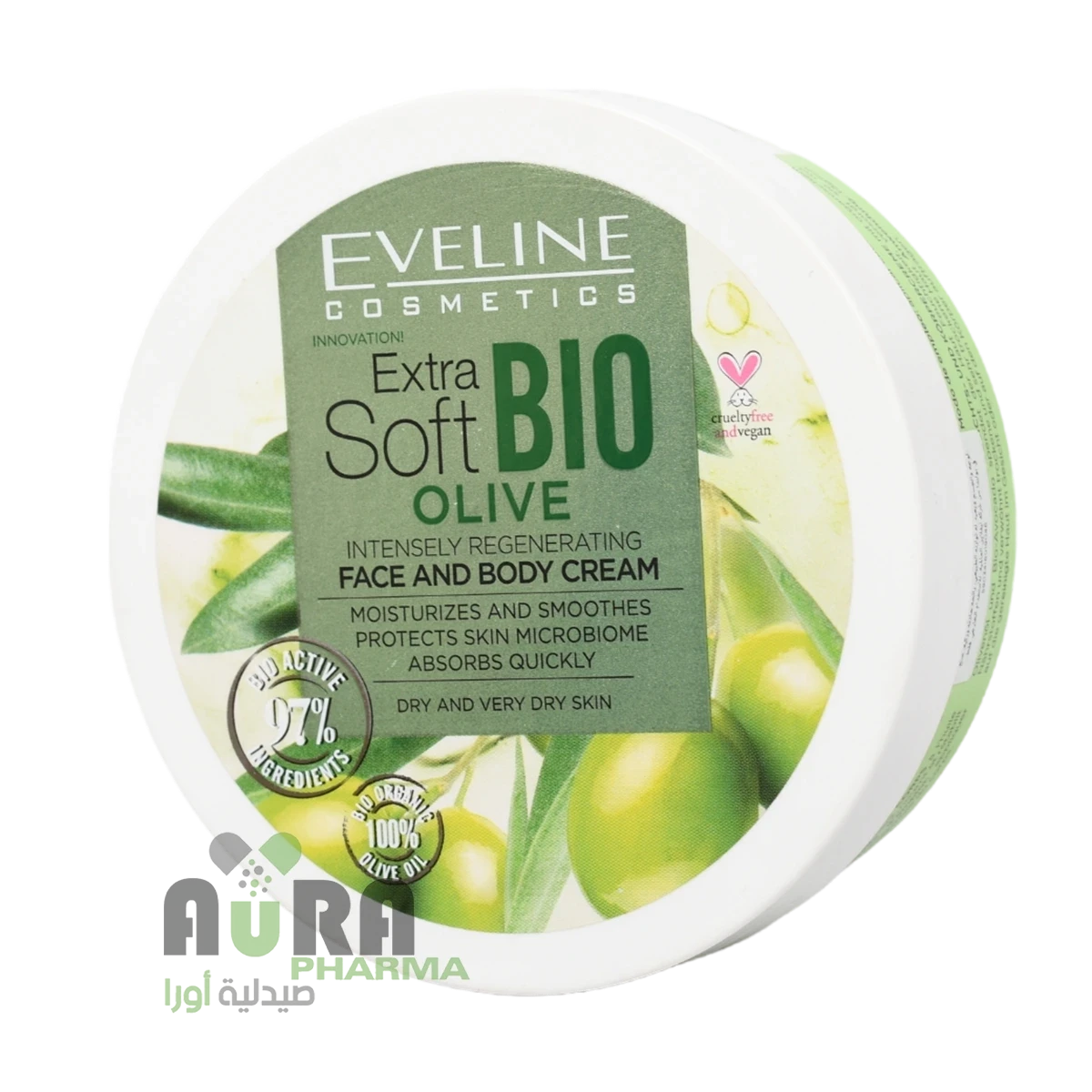 كريم الوجه والجسم بزيت الزيتون الناعم من ايفلين 175 مل